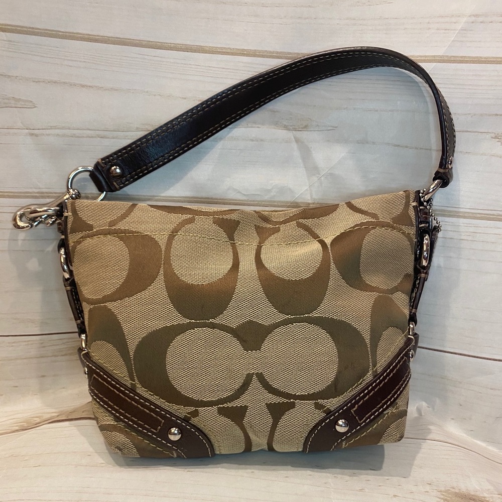 Coach Carly Brown and Khaki Canvas